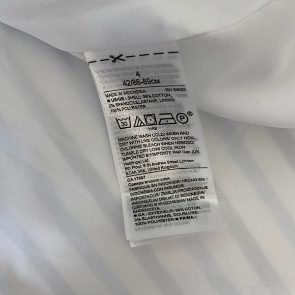 NWT Banana Republic Blue and White Midi A-Line Striped Skirt Lined, Zip, size 4 - Picture 7 of 7